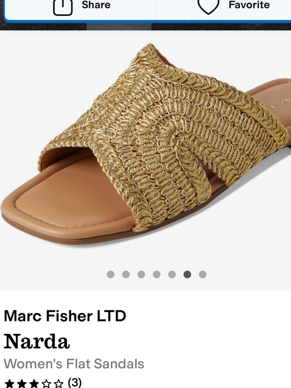Marc Fisher Gold Braided Narda Slide Sandals